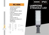 Lampione stradale led 50W con staffa a snodo 4000K 220v