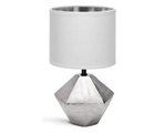 Lampada da Tavola con Base a Prisma in Ceramica Argento