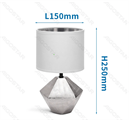 Lampada da Tavola con Base a Prisma in Ceramica Argento