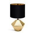 Lampada da Tavola con Base in Ceramica Nera Portalampada E14