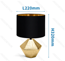 Lampada da Tavola con Base in Ceramica Nera Portalampada E14