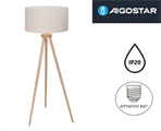 Lampada da Terra in Legno con Portalampada E27 Altezza 143cm