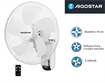 Ventilatore da Parete 45W 3 Velocità con Telecomando