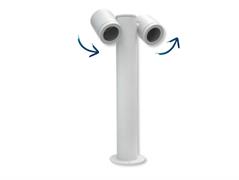 Paletto da giardino 2xgu10 bianco luci orientabili 44cm IP44