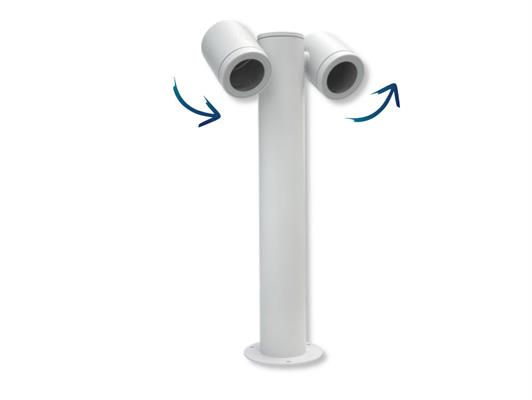 Paletto da giardino 2xgu10 bianco luci orientabili 44cm IP44