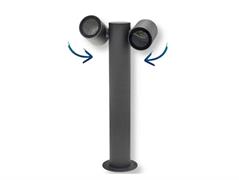 Paletto da giardino 2xgu10 nero luci orientabili 44cm IP44