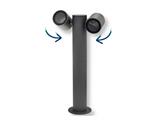 Paletto da giardino 2xgu10 nero luci orientabili 44cm IP44