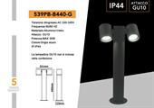 Paletto da giardino 2xgu10 nero luci orientabili 44cm IP44