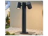 Paletto da giardino 2xgu10 nero luci orientabili 44cm IP44