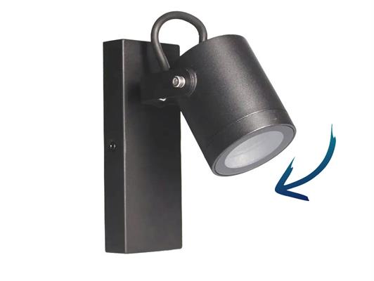 Applique a muro per esterno GU10 grigio scuro orientabile