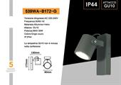 Applique a muro per esterno GU10 grigio scuro orientabile