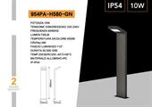 Paletto da giardino in alluminio grigio LED 10W 58cm 4000K IP54