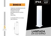 Paletto da giardino bianco 45cm E27 alluminio con piatra di fis.