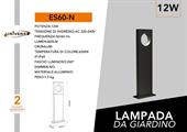 Paletto da giardino led moderno nero in alluminio 12w 6500K