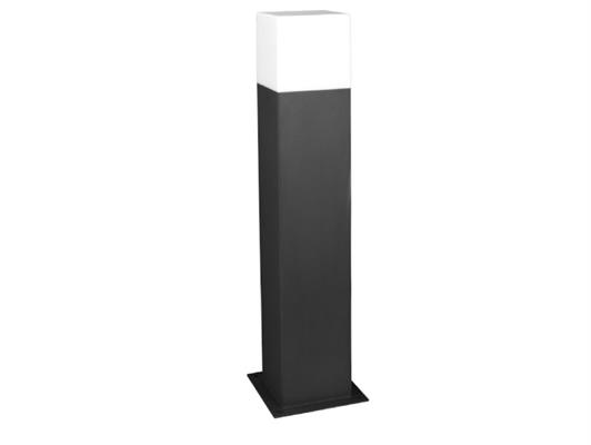 Paletto da giardino nero 45cm E27 alluminio con piatra di fiss.