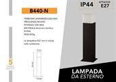 Paletto da giardino nero 45cm E27 alluminio con piatra di fiss.