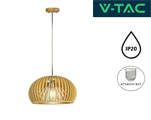 Lampadario LED in Legno a Sospensione con Portalampada E27