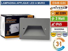 Segnapasso Grigio ad Incasso LED 3W 503 Tonalità Luce 3in1