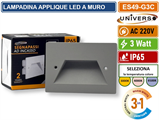 Segnapasso Grigio ad Incasso LED 3W 503 Tonalità Luce 3in1
