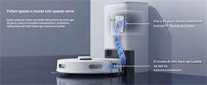 Robot aspirapolvere lavapavimenti smart wifi con stazione EZVIZ