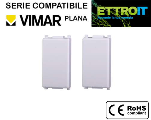 Falso Polo bianco Kit 2pz Compatibile con Vimar® Plana