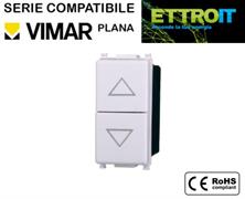 Doppio pulsante 16A Bianco Compatibile con Vimar® Plana