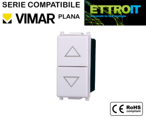 Doppio pulsante 16A Bianco Compatibile con Vimar® Plana