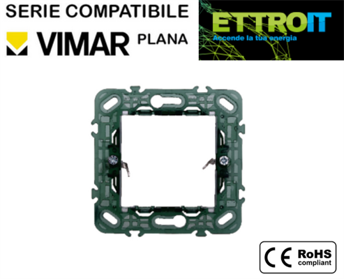 Supporto 2 Posti in Plastica Compatibile con Vimar® Plana