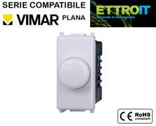 Dimmer 100-1000W ON/OFF Bianco Compatibile con Vimar® Plana