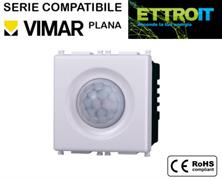 Sensore PIR infrarossi 2P Bianco Compatibile con Vimar® Plana