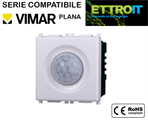 Sensore PIR infrarossi 2P Bianco Compatibile con Vimar® Plana