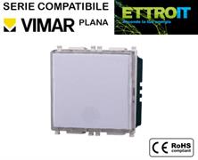Pulsante Portanome 2P Bianco Compatibile con Vimar® Plana