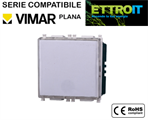 Pulsante Portanome 2P Bianco Compatibile con Vimar® Plana