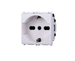 Presa Schuko 2P+T 16A Bianca Compatibile con Vimar® Plana