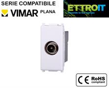Presa TV Diretta Bianca Compatibile con Vimar® Plana