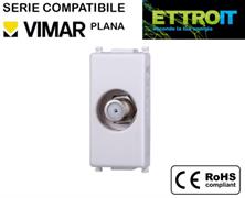 Presa TV Satellitare a Vite Bianca Compatibile con Vimar® Plana