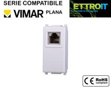 Presa Telefono RJ11 Bianca Compatibile con Vimar® Plana