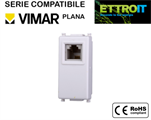 Presa Telefono RJ11 Bianca Compatibile con Vimar® Plana