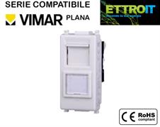 Presa Rete CAT5 RJ45 Bianca Compatibile con Vimar® Plana