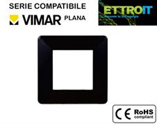 Placca in Plastica Nera 2 Posti Compatibile con Vimar® Plana