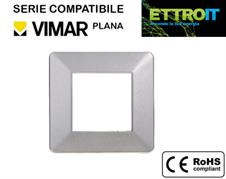 Placca in Plastica Grigia 2 Posti Compatibile con Vimar® Plana