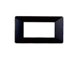 Placca in Plastica Nera 4 Posti Compatibile con Vimar® Plana