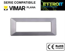 Placca in Plastica Grigia 7 Posti Compatibile con Vimar® Plana