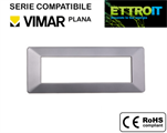 Placca in Plastica Grigia 7 Posti Compatibile con Vimar® Plana