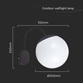 Lampada da Muro con Sfera e Portalampada E27 IP44