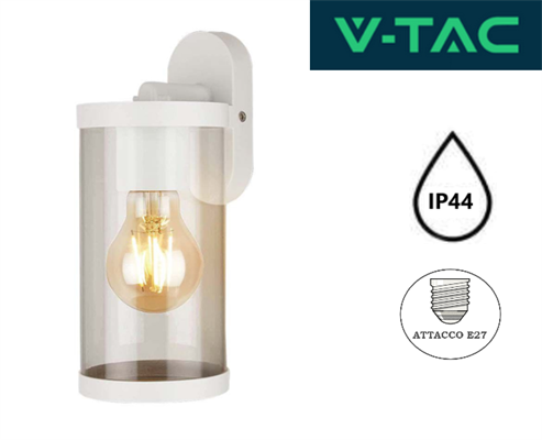 Lampada Bianca da Parete con Portalampada E27 IP44
