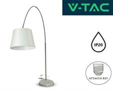Lampada da Terra in Metallo Bianca con Portalampada E27 196cm
