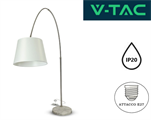 Lampada da Terra in Metallo Bianca con Portalampada E27 196cm