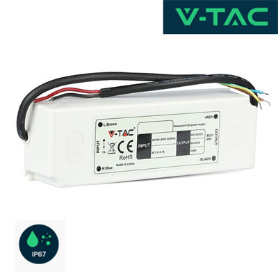Alimentatore in Plastica 60W 12V 5A Colore Bianco IP67
