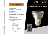 Faretto led spot GU10 RGB multicolor con telecomando